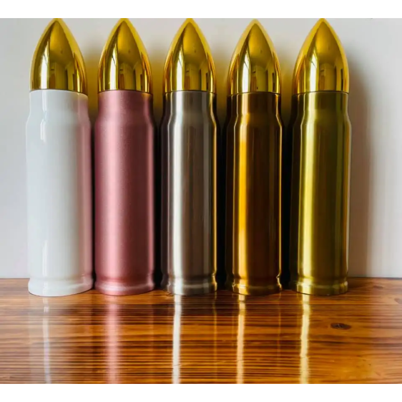 2023 Wholesale Custom 17oz 500ml Rifle Style Lovers Gifts Souvenir Bullet Shaped Thermo Flask Water Bottle