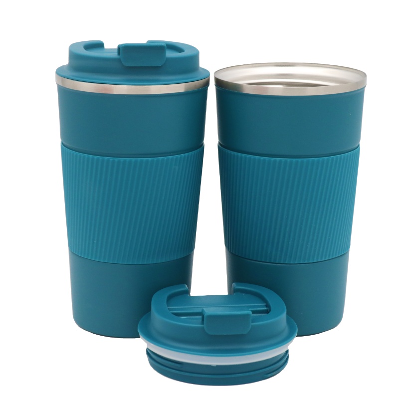 2023 Hot Selling Wholesale Custom Coffee Cups 380 ml Stainless Steel Double Wall Insulated Travel Mug With Silicone Sleeve
