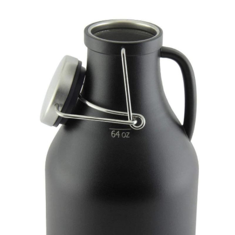 Food grade stainless steel double wall vacuum insulated beer growler for outdoors camping flip top with handle custom