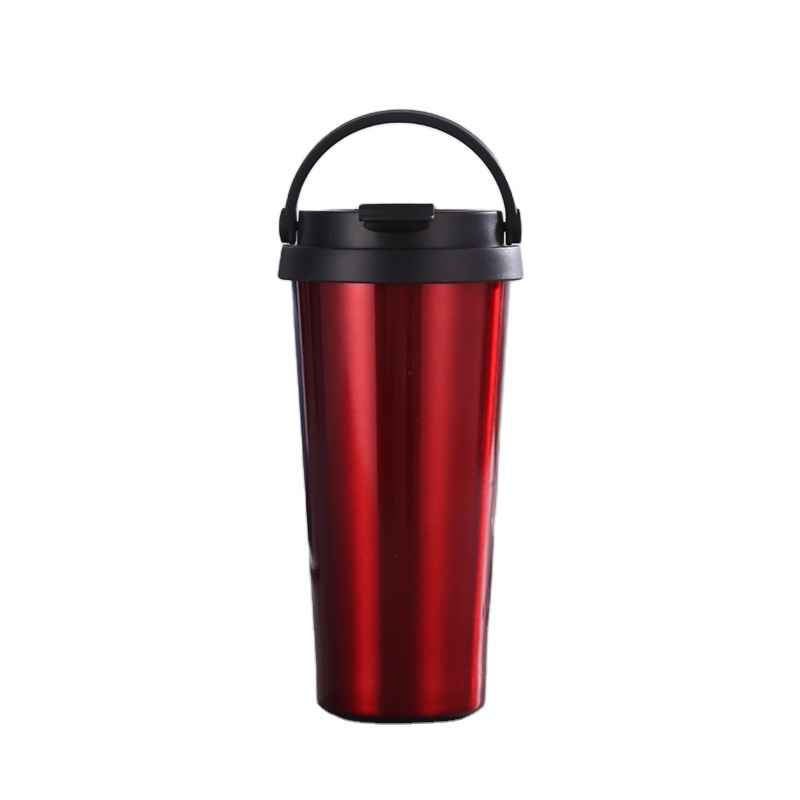 2023 Hot Selling 500 ml Custom Double Walled Stainless Steel Insulated Coffee Mug Travel Water Bottle With Handle Lid