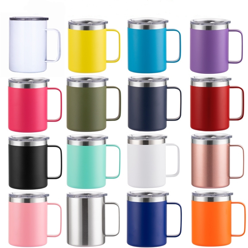 High Quality Double Wall Wholesale Stainless Steel Coffee Mugs Travel Custom Logo Printed with Handle