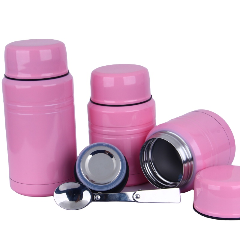 High Quality Stainless Steel Thermal Food Jar Double Wall Vacuum Insulated Lunch Box With Spoon