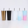 Stainless Steel Vacuum Insulated travel Water mug 500ml Coffee Mug with Straw Novelty with Lid