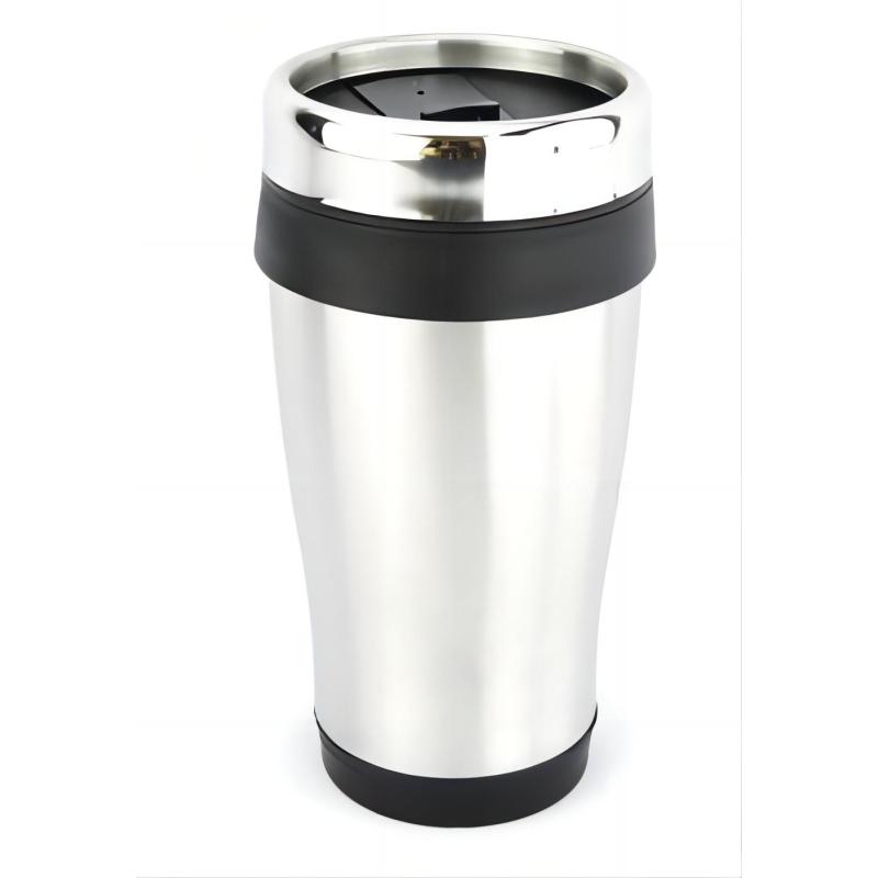 400ml Promotional Mugs Double Wall Inner Plastic Outer Stainless Steel Flask Food Grade Travel Mug