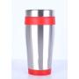 400ml Promotional Mugs Double Wall Inner Plastic Outer Stainless Steel Flask Food Grade Travel Mug