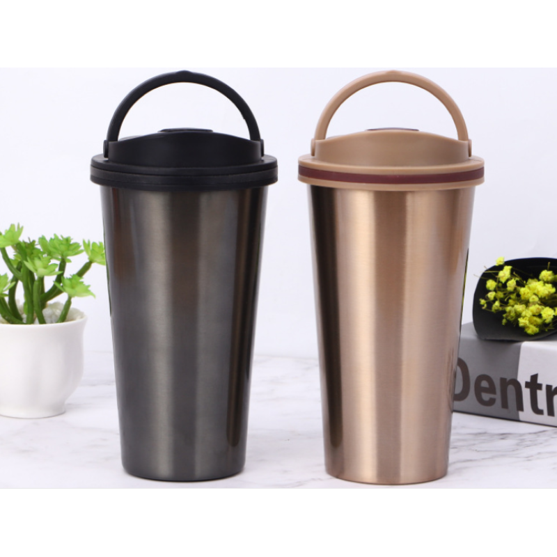 Christmas Designs Double Wall Thermos Vacuum Insulated Cup Stainless Steel Flask With Handle Lid Coffee Mug