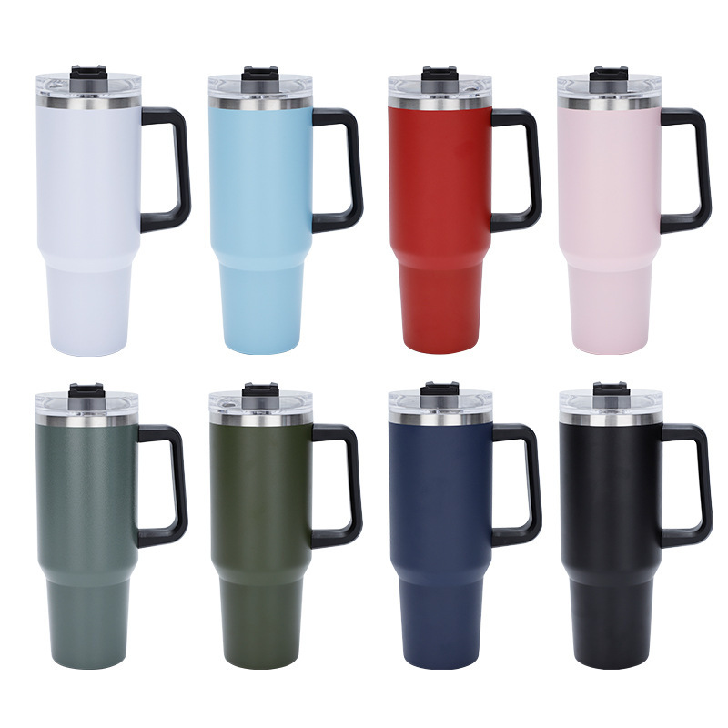 40OZ Double Wall Thermos Vacuum Insulated Flask Stainless Steel Water Bottle With Handle Coffee Tumbler