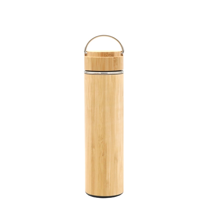 High Quality 500ml Triple Wall BPA Free Bamboo Stainless Steel Vacuum Insulated Flask Travel Thermos