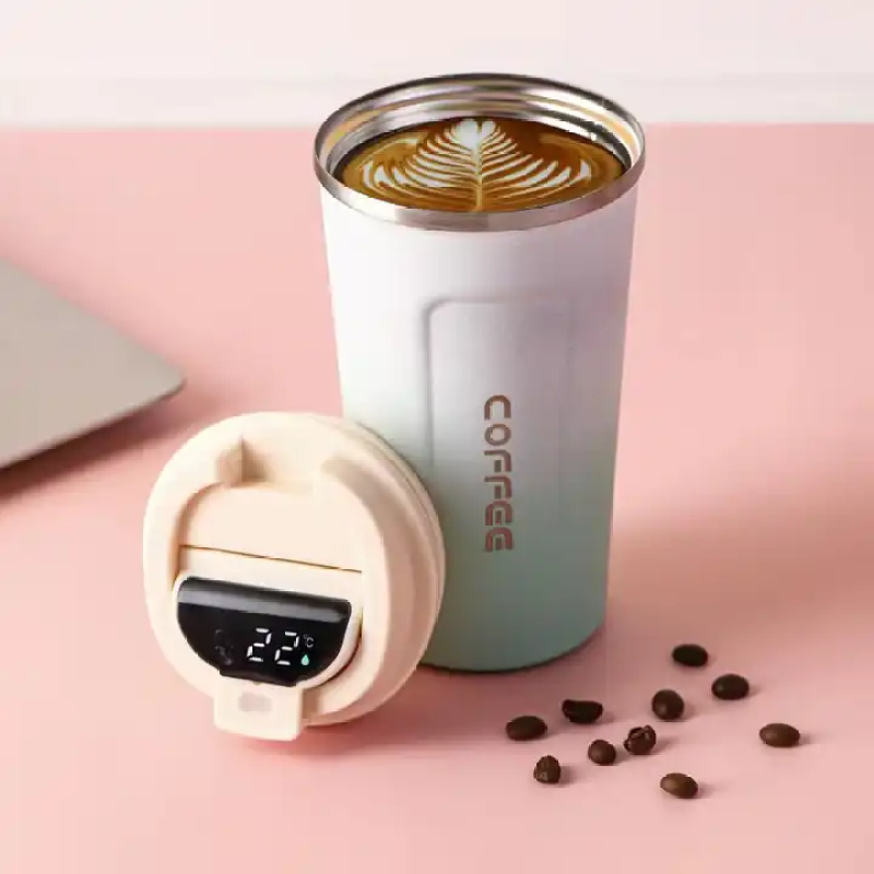 New arrival customizable smart temperature controlled coffee cup with LED display lid