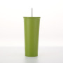 Hot double stainless steel vacuum insulated coffee mug with straw