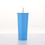 Hot double stainless steel vacuum insulated coffee mug with straw