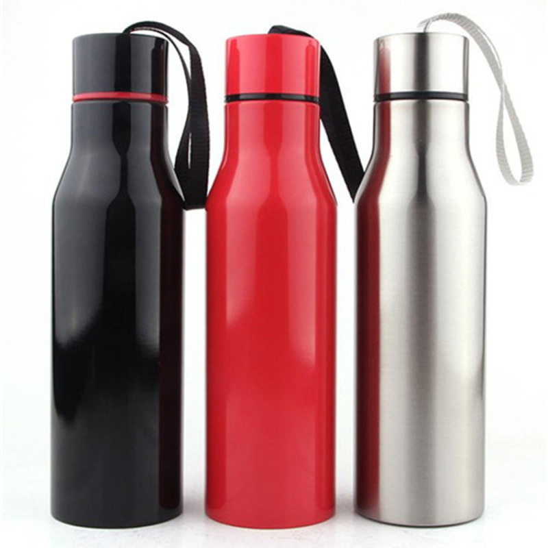 500ML Stainless Steel Double Wall Vacuum Flask Insulated Stainless Steel  Thermos With Rope Water Bottle