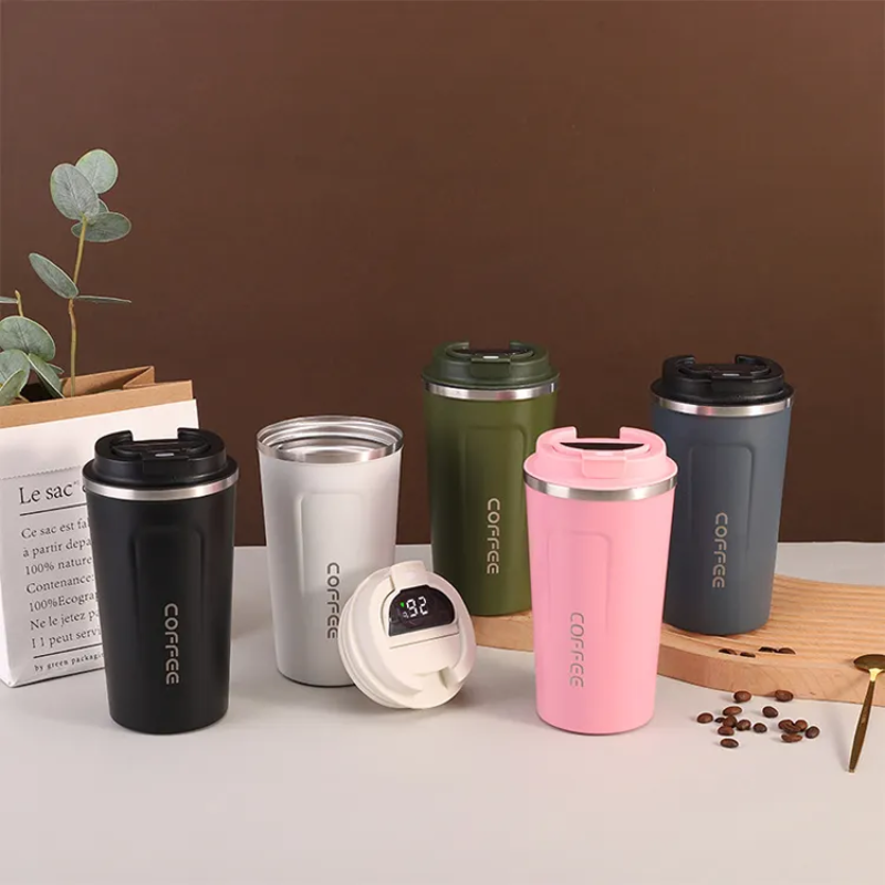2023 New Double Wall Stainless Steel Vacuum Smart Temperature Controlled Coffee Mug Cups With Temperature Display Led Lid