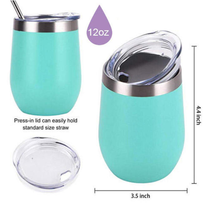 Wholesale BPA Free 12oz Egg Coffee Mug Double Wall Stainless Steel Insulated Wine Tumbler With Lid