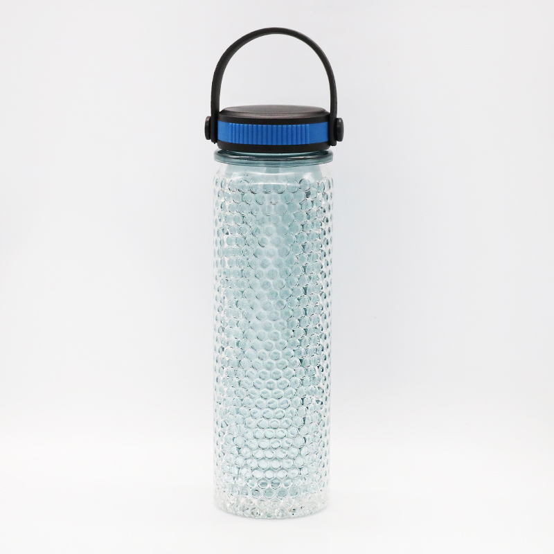 Wholesale Food Grade Single Wall Plastic Water Bottle Kid Drinking  Bottle With handle Straw lid