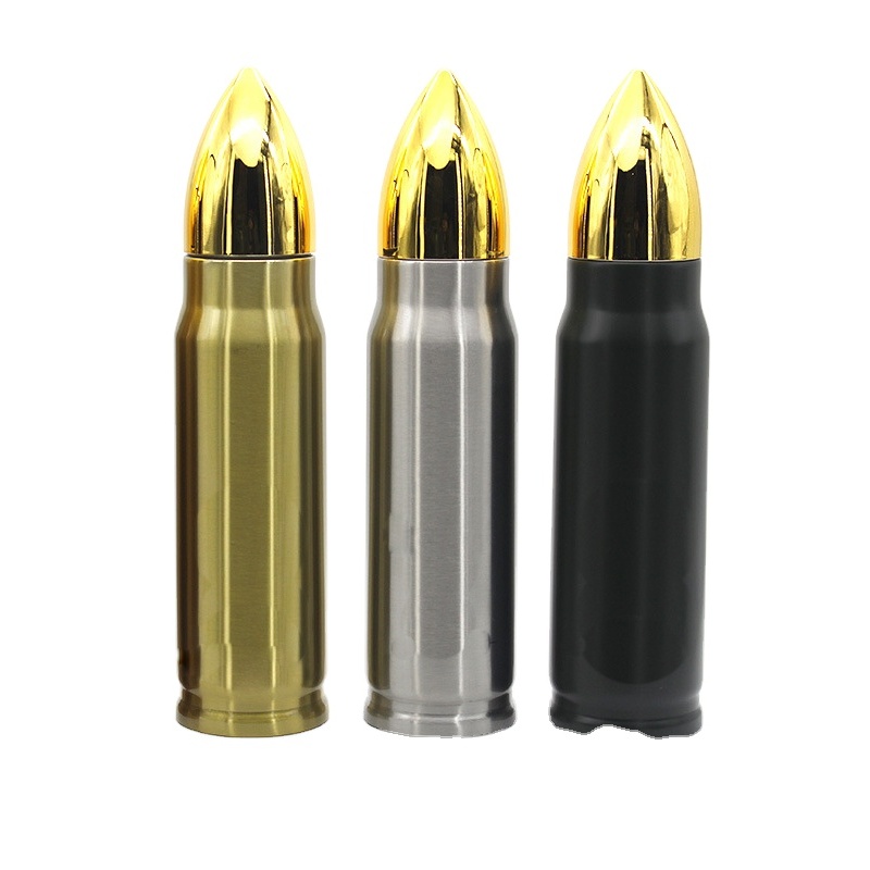 Factory direct sales 500ml custom bullet shape double stainless steel vacuum insulated water bottle