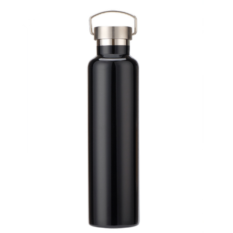 Custom Logo 1000ml Insulate Stainless Steel Water Bottle Double Walled Vaccum Flask Sport Kettle with Steel Handle Lid Vacuum