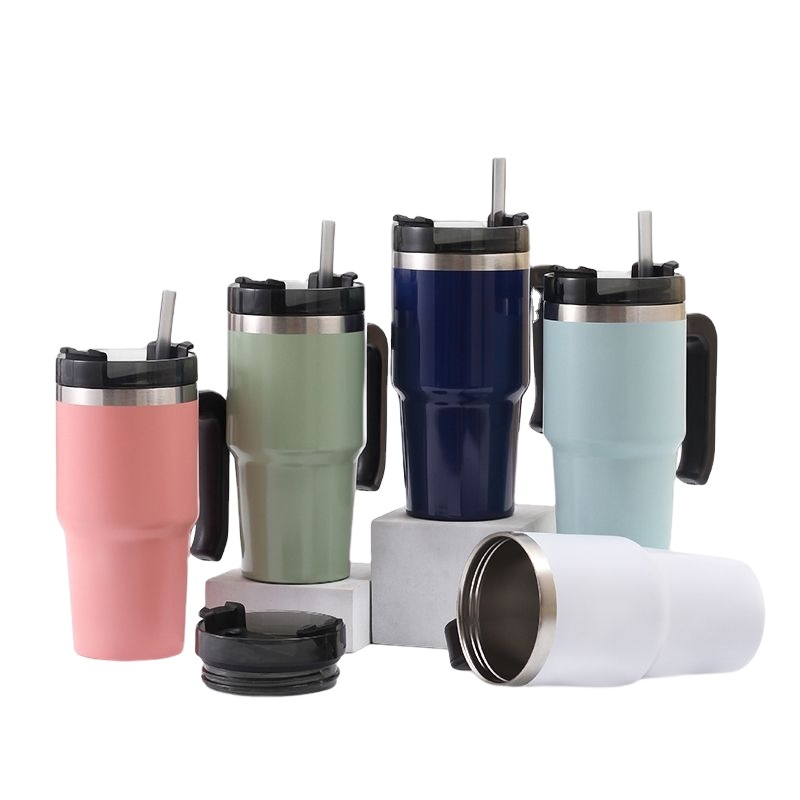 20ooz Custom logo reusable double stainless steel vacuum insulated tumbler with handle