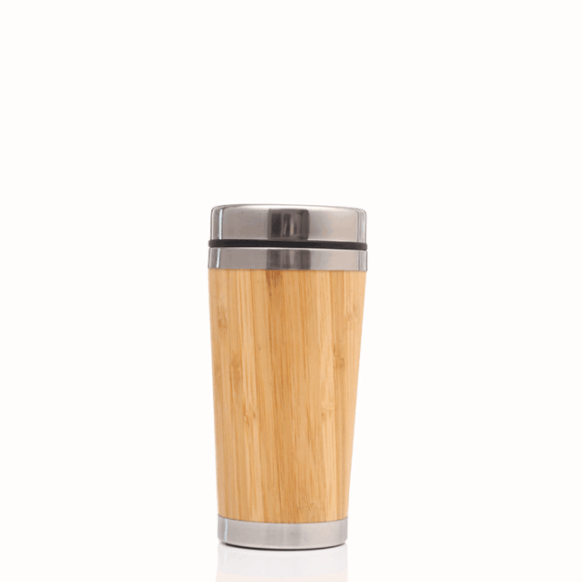 16oz bamboo tumbler coffee travel  insulated coffee mug with lid