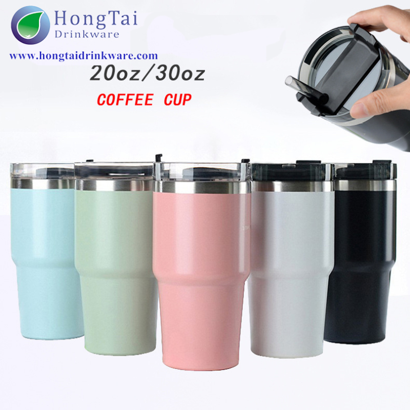 Wholesale Tumbler Cups 20oz 30oz Stainless Steel Tumbler Insulated Coffee Mug with Straw