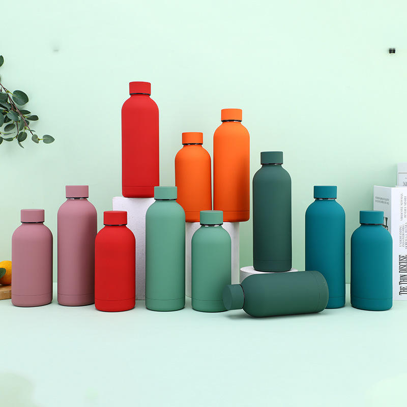 Eco-friendly Stainless Steel Double Wall Insulated Vacuum Flasks With Different Lids Thermos Water Bottle
