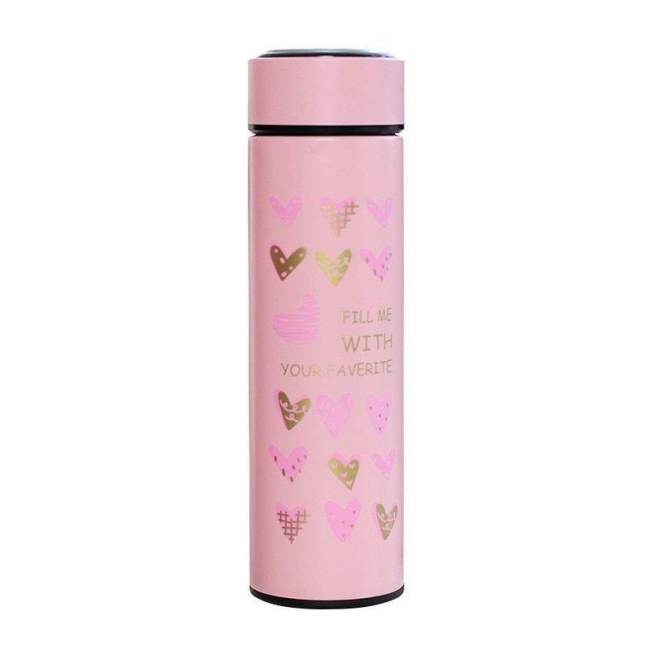 500ml Double Wall Stainless Steel Vacuum Flask With Temperature Display Lid And Infuser