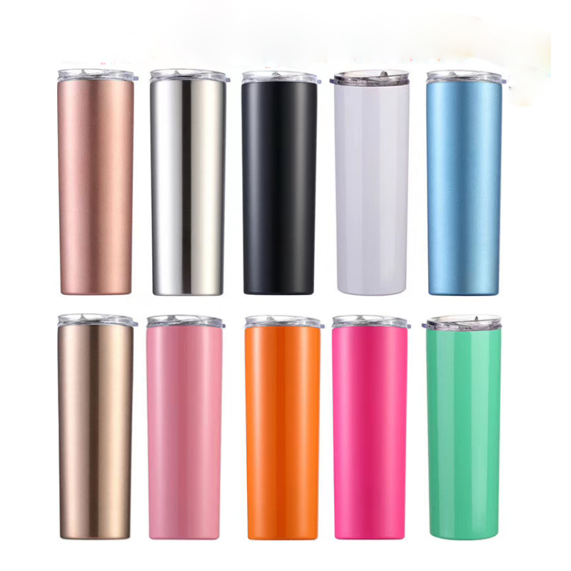 20/30oz Skinny Stainless Steel Color Changing Thermos Bottle Insulated Flasks Vacuum Mug Straight Tumbler