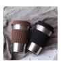 Hot Seller Nordic Silicone Insulation Cup Stainless Steel Coffee Mug Travel Anti Scalding Straw Cup