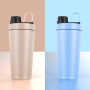 High quality stainless steel single wall vacuum shaker bottle large capacity sport water bottle coffee mug thermos with blender