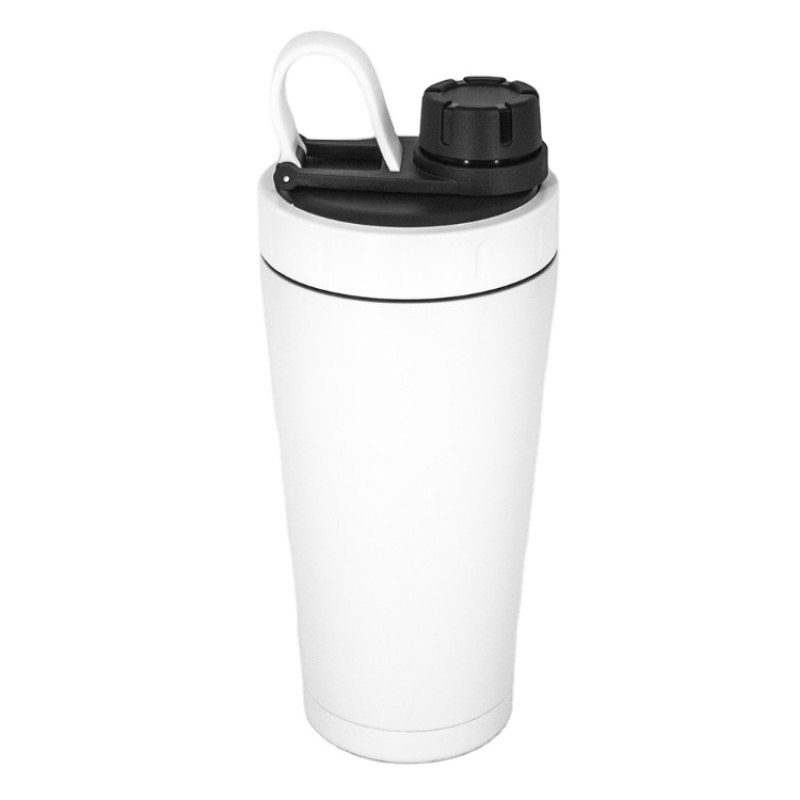 High quality stainless steel single wall vacuum shaker bottle large capacity sport water bottle coffee mug thermos with blender