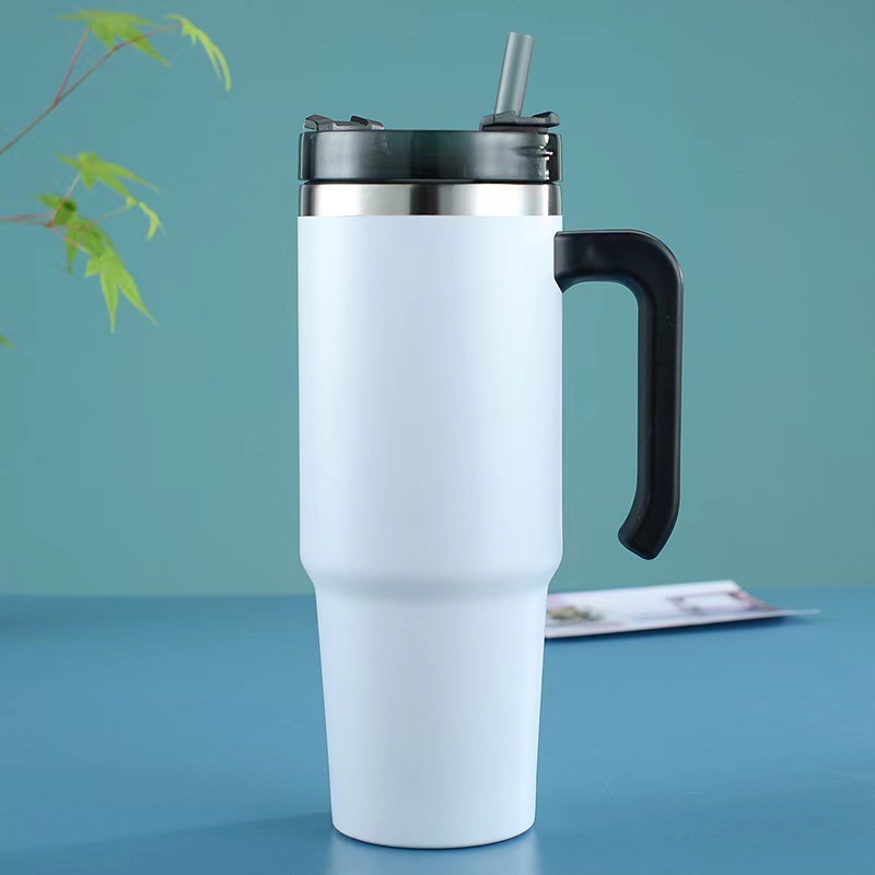 30oz Coffee Beer Travel Tumbler Cups Insulated Stainless Steel Vacuum Tumbler with Straw and Lid