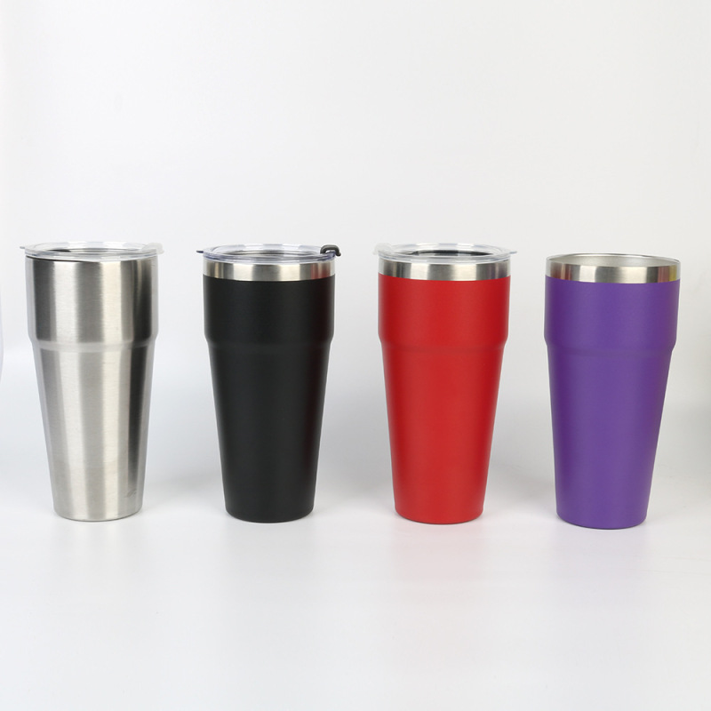 Stainless steel thermos cup Double vacuum ice Bully cup with straw Outdoor portable car cup
