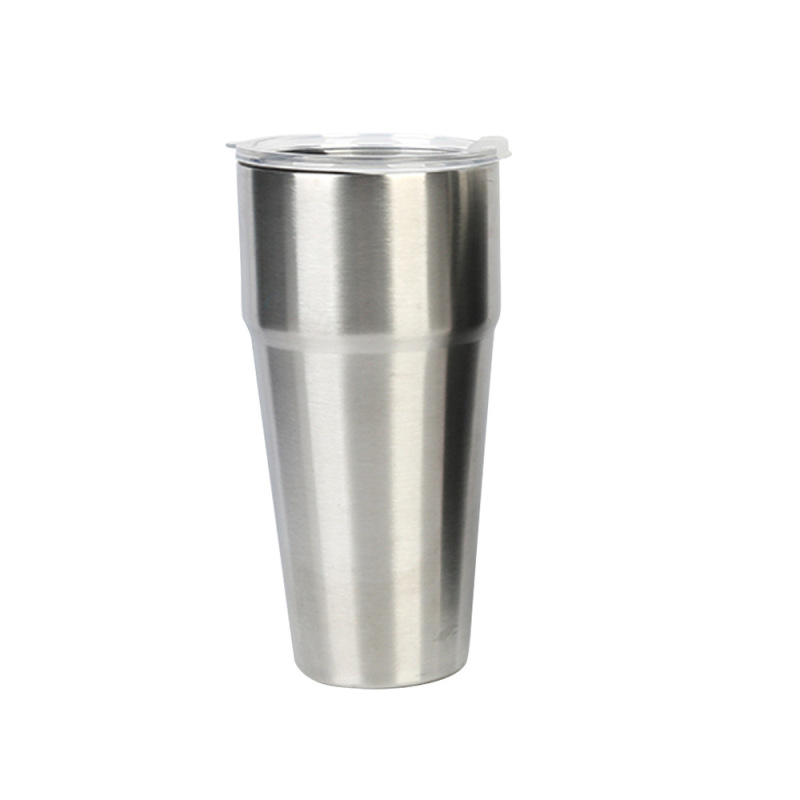 Stainless steel thermos cup Double vacuum ice Bully cup with straw Outdoor portable car cup