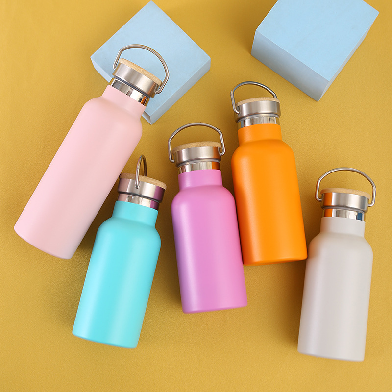 Custom Logo Water Bottle Double Wall Stainless Steel Vacuum Insulated Powder Coated Sport Bottle Water