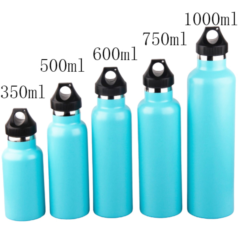 Custom Logo Water Bottle Double Wall Stainless Steel Vacuum Insulated Powder Coated Sport Bottle Water