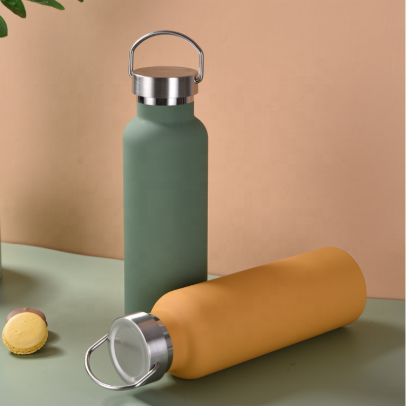 Custom Logo Water Bottle Double Wall Stainless Steel Vacuum Insulated Powder Coated Sport Bottle Water