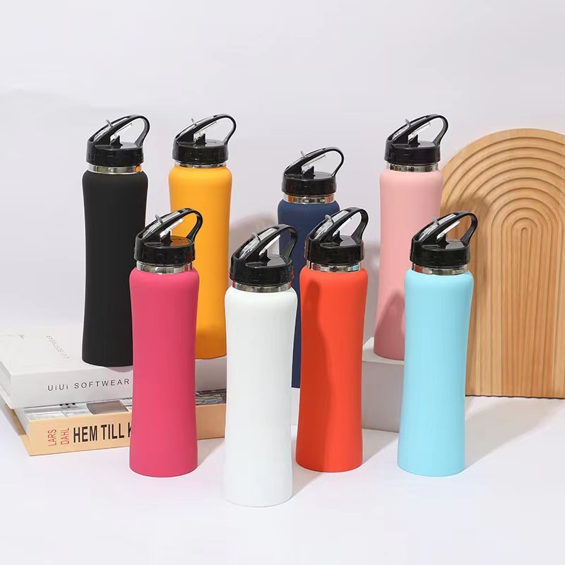 New stainless steel straw cup portable outdoor portable kettle accompanying cup small waist thermos cup