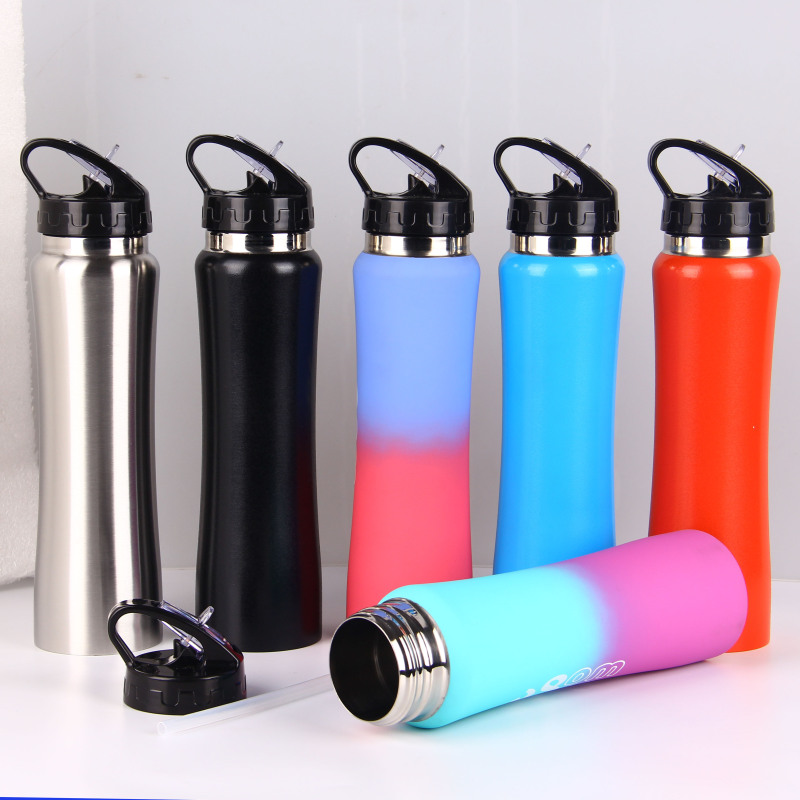 New stainless steel straw cup portable outdoor portable kettle accompanying cup small waist thermos cup