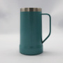 High quality custom logo stainless steel double wall beer cup vacuum handle coffee cup milk mug  water cup with handgrip