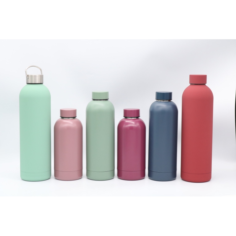 High appearance level multi-capacity double-layer vacuum small mouth thermos bottle