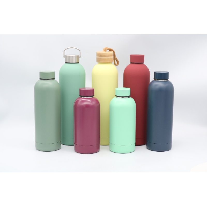 High appearance level multi-capacity double-layer vacuum small mouth thermos bottle