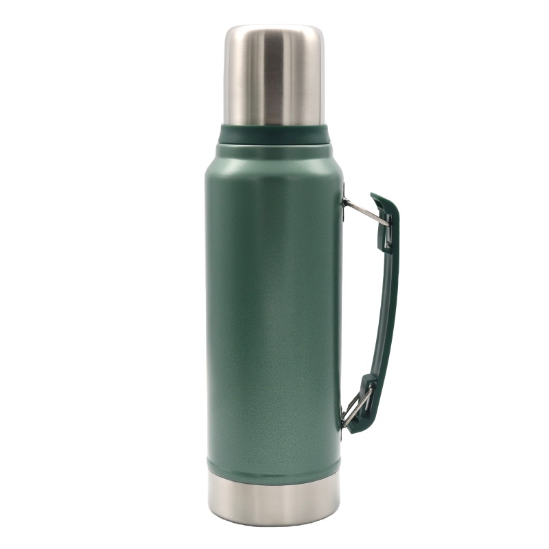 Eco Friendly Thermos 1.8L Hammer Coated Stainless Steel Vacuum Flask Double Wall Insulated Water Bottle with Handle