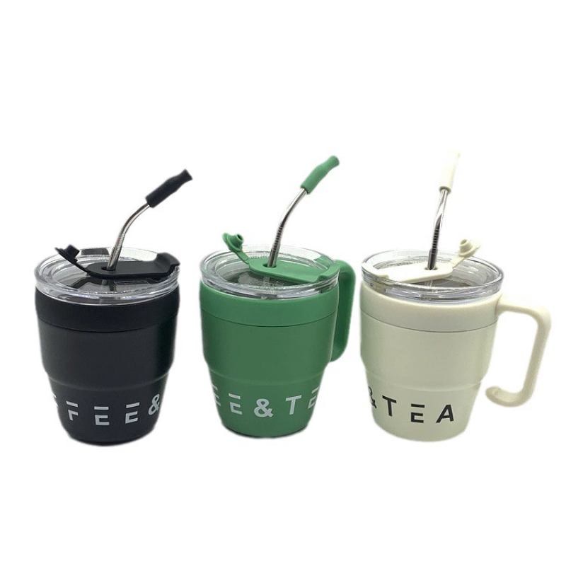 2023 New Product Idea Stainless Steel Insulated Coffee Mug with Lid and Straw