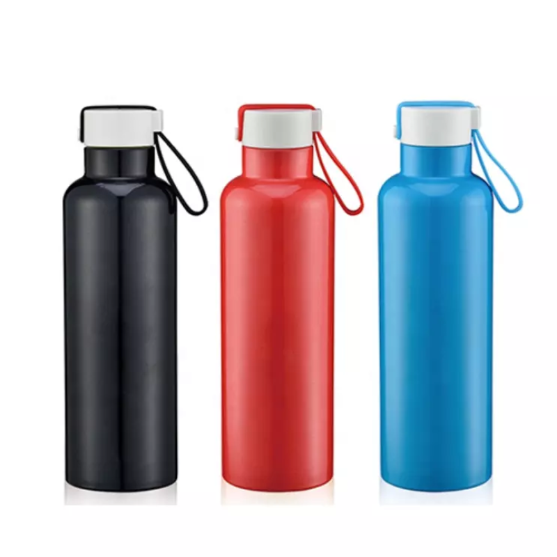 Wholesale 750 ml High Quality Sports Bottle Stainless Steel Vacuum Flask Double Wall Insulated Custom Water Bottle with Strap