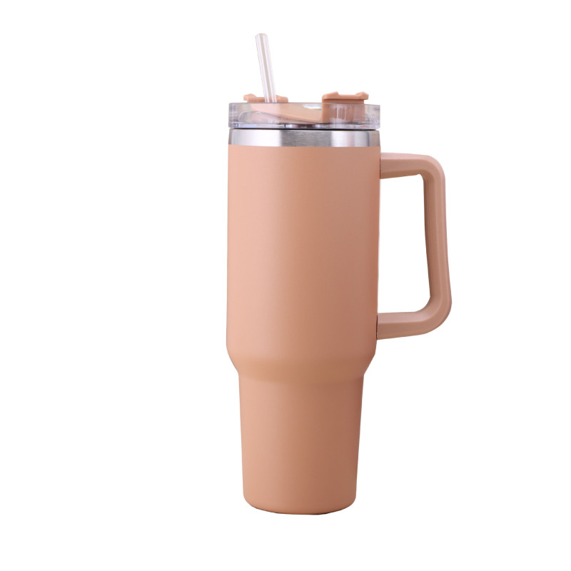 New design 40oz stainless steel vacuum handle cup with lid and straw