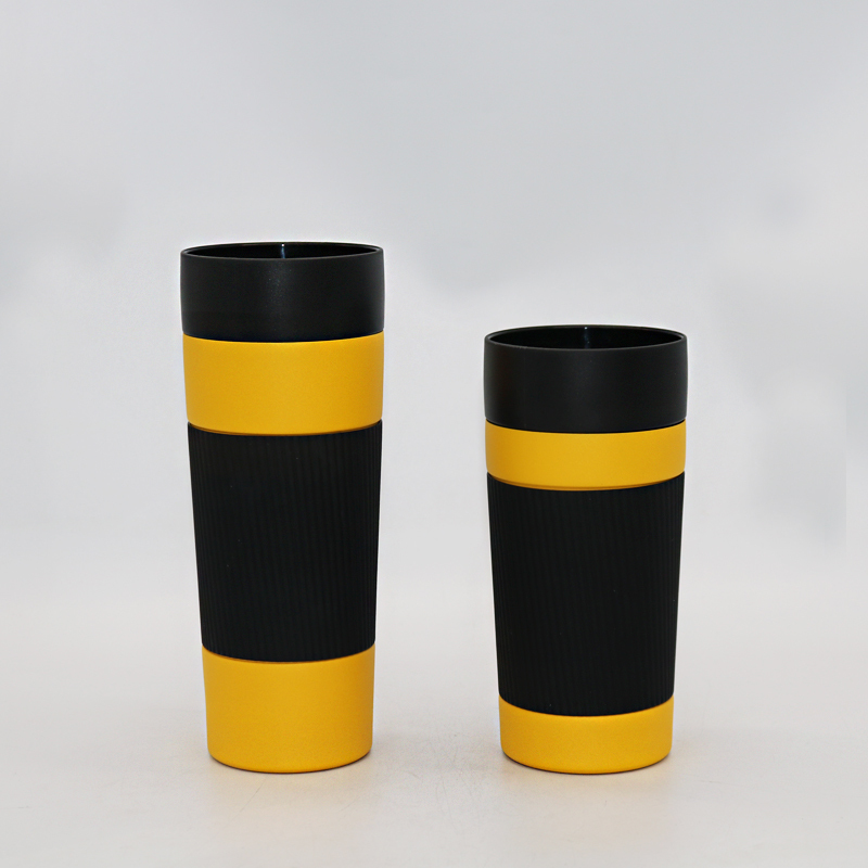 450ml stainless steel vacuum insulated thermos flask with silicone sleeve insulated travel coffee mug