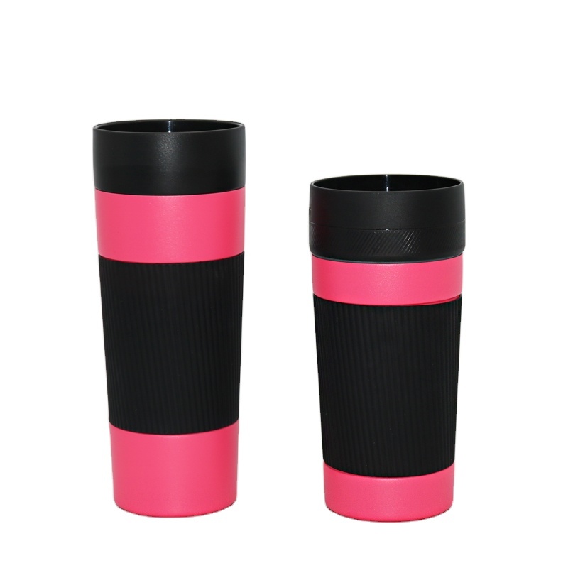 450ml stainless steel vacuum insulated thermos flask with silicone sleeve insulated travel coffee mug
