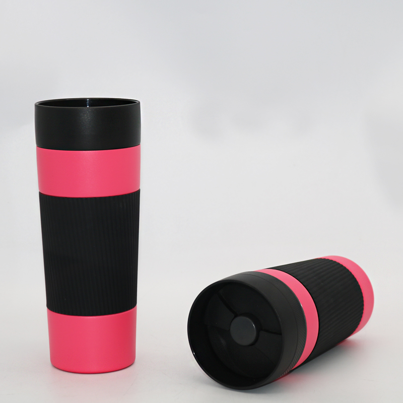 450ml stainless steel vacuum insulated thermos flask with silicone sleeve insulated travel coffee mug
