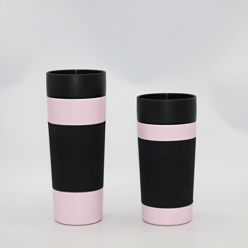 450ml stainless steel vacuum insulated thermos flask with silicone sleeve insulated travel coffee mug