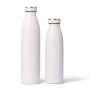stainless steel vacuum insulated water bottle with a lid and like milk bottle shape